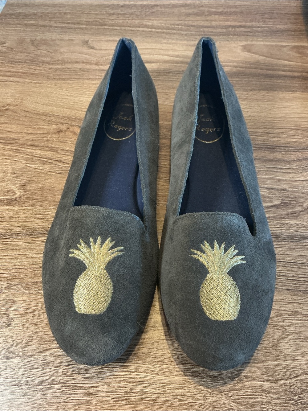 Jack Rogers Anice Pineapple Suede Flats